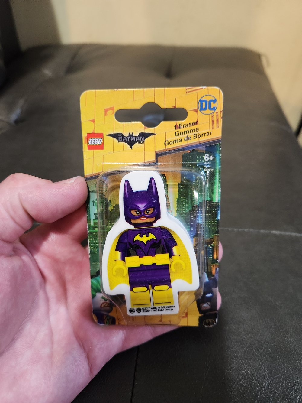 LEGO DC Batgirl Purple & Yellow Mini Figure Eraser